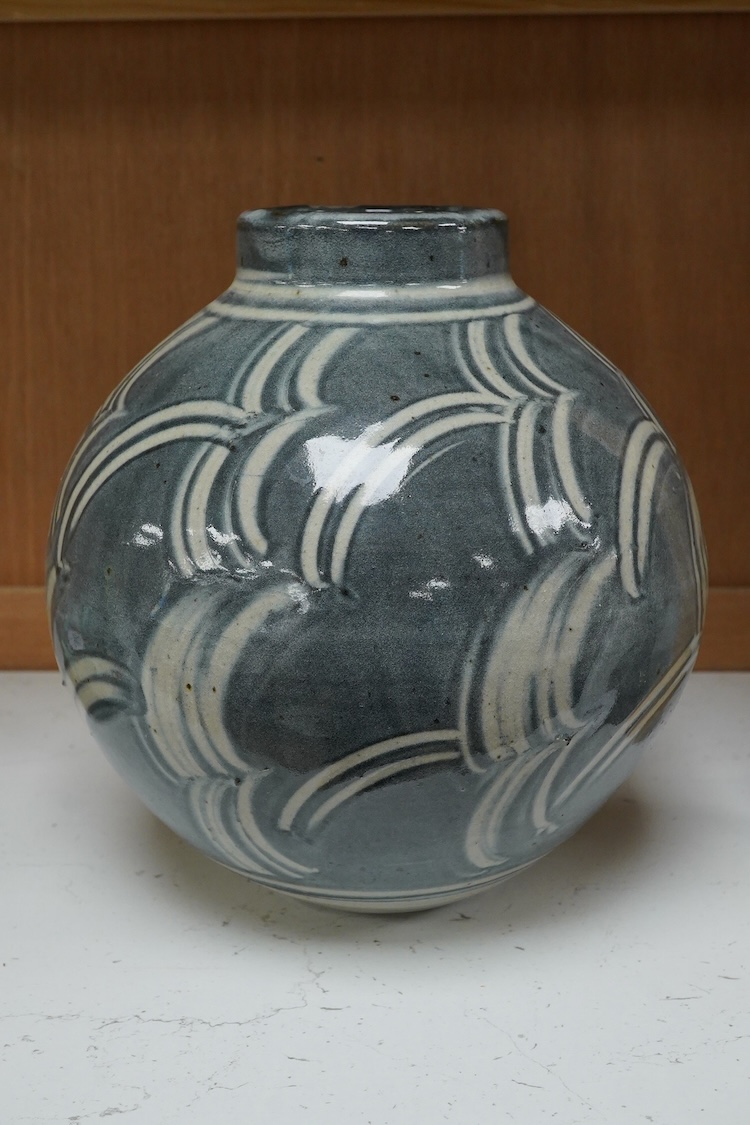 A Studio stoneware vase by Don Morgan, impressed mark to the base, 23cm high